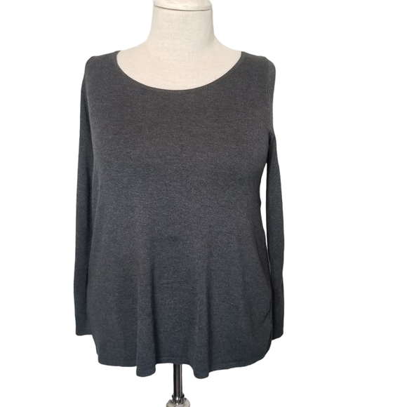Torrid SZ 00 /Womens M/L Sweatshirt NEW Gray & Black Splt Back Lagenlook Layered - Picture 1 of 12